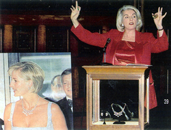 Lorna Kelly charity auctioneer: auctioning a necklace worn by Princess Diana Spencer